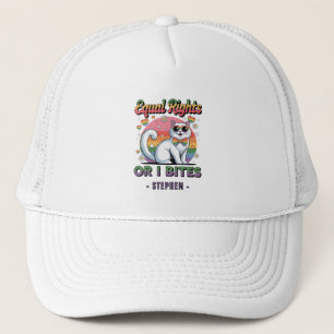 Equal Rights – Funny Cute White Cat LGBTQ Pride Trucker Hat