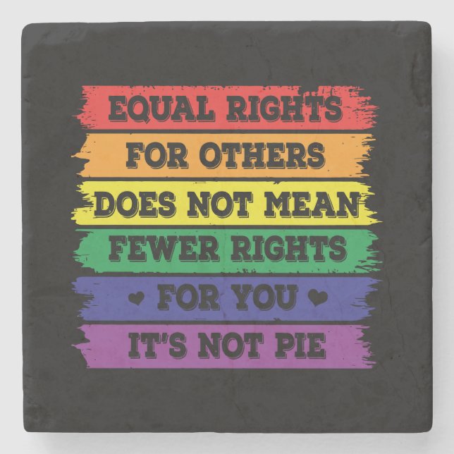 Equal Rights | LGBTQ Rights | Pride Parade | Ally Stone Coaster (Front)