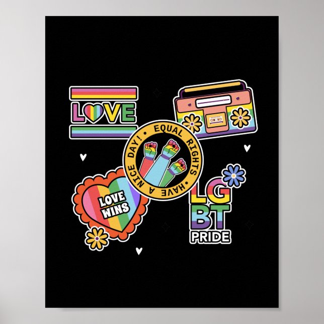 Equal rights. love wins' Pride day Poster (Front)