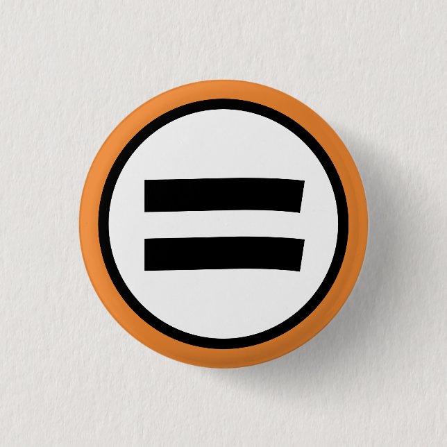 Equal Sign 3 Cm Round Badge (Front)