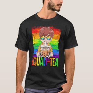 Equali Tea Bubble Tea Boba Tea LBGT Gay Pride Rain T-Shirt