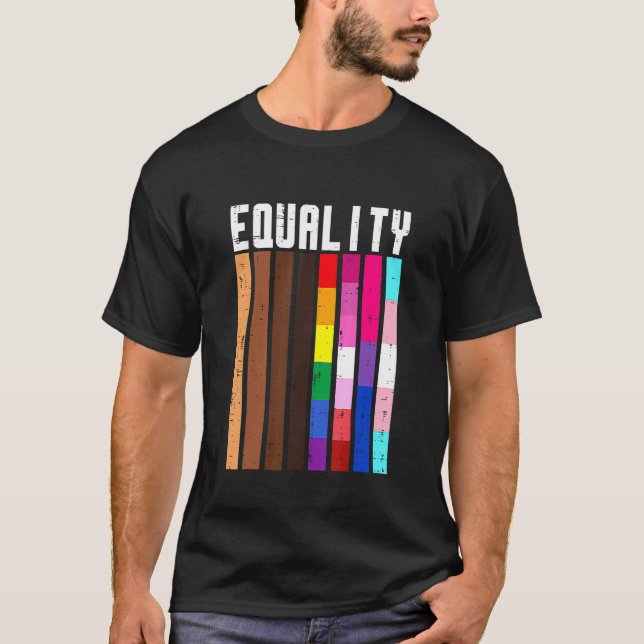 Equality Black Lgbt Pride Rainbow Lesbian Gay Bi T T-Shirt (Front)