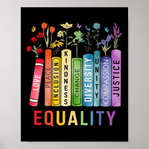 Equality Bookshelf Diversity Inclusion Kindness Ju Poster