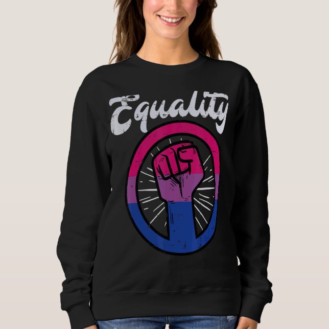 Equality Fist Bisexual Bi Pride Stuff Flag Lgbtq M Sweatshirt (Front)