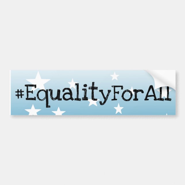 EQUALITY FOR ALL Blue White Stars Bumper Sticker (Front)