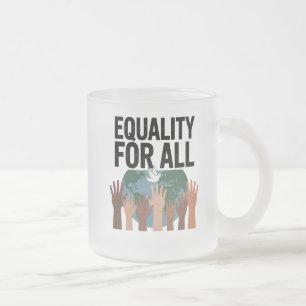 Equality For All – Human Rights Day 2025 Frosted Glass Coffee Mug