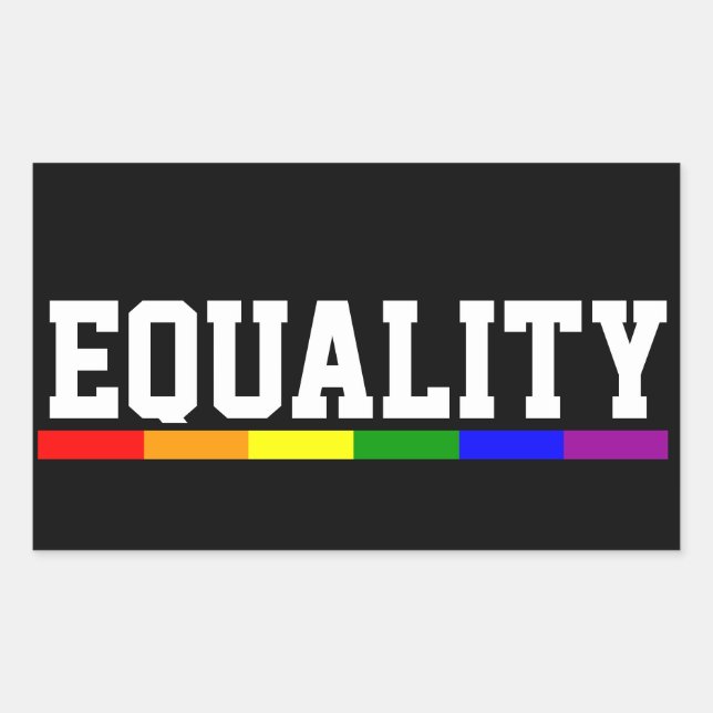 Equality Gay Pride Rectangular Sticker (Front)