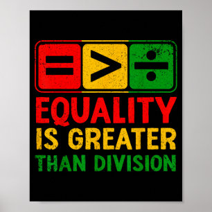 Equality Greater Than Division Black Illustration Poster