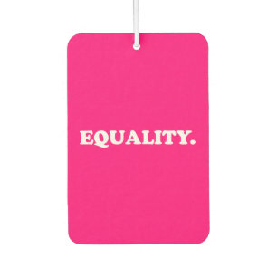 Equality hot pink fuchsia white modern typography car air freshener