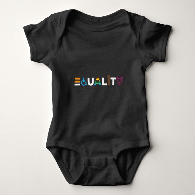 Equality Human Equal Rights LGBTQ Unity Pride Baby Bodysuit (Front)