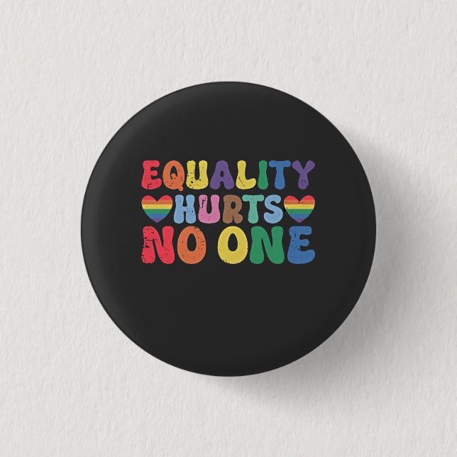 Equality Hurts No One LGBT Human Right  3 Cm Round Badge (Front)