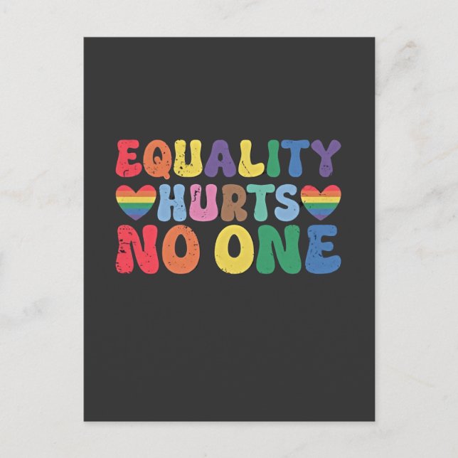 Equality Hurts No One LGBT Human Right  Invitation Postcard (Front)