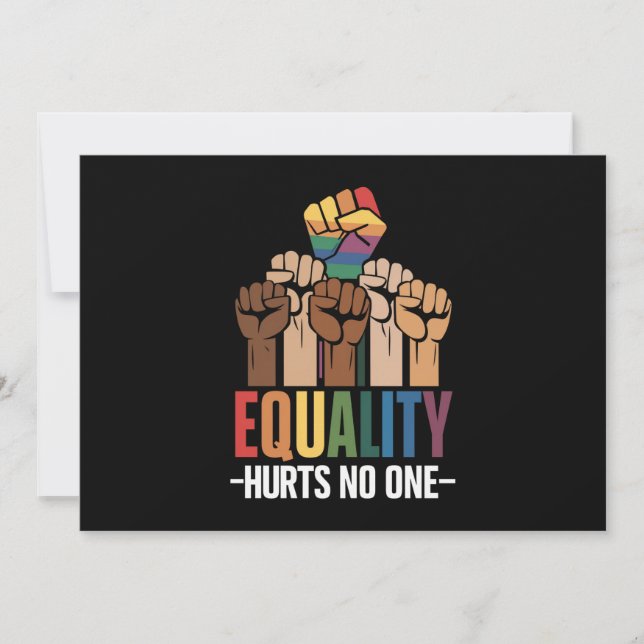 Equality Hurts No One LGBTQ Pride Human Rights Invitation (Front)