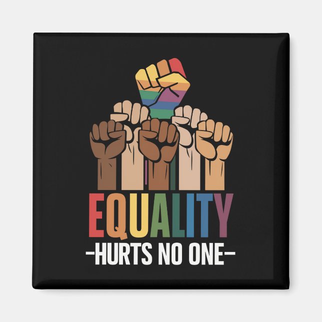 Equality Hurts No One LGBTQ Pride Human Rights Magnet (Front)