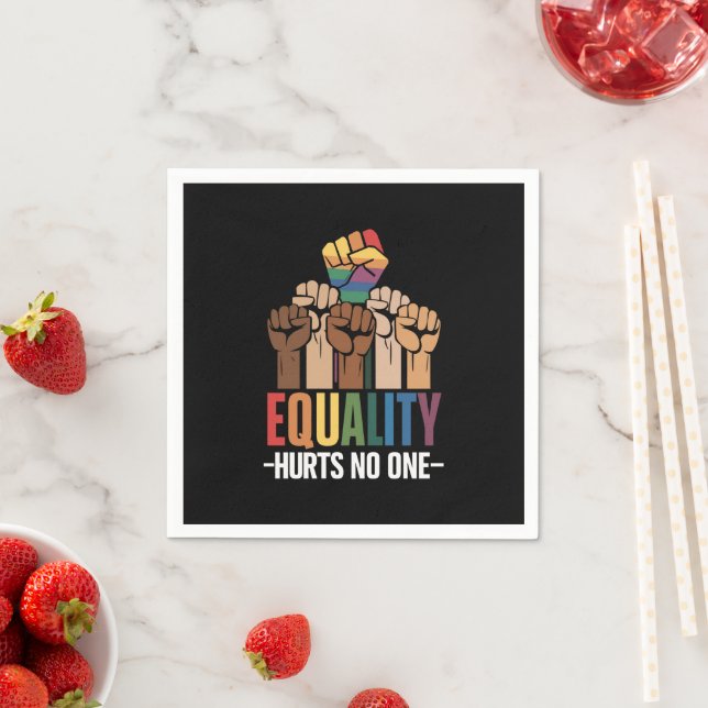 Equality Hurts No One LGBTQ Pride Human Rights Napkin (Insitu)