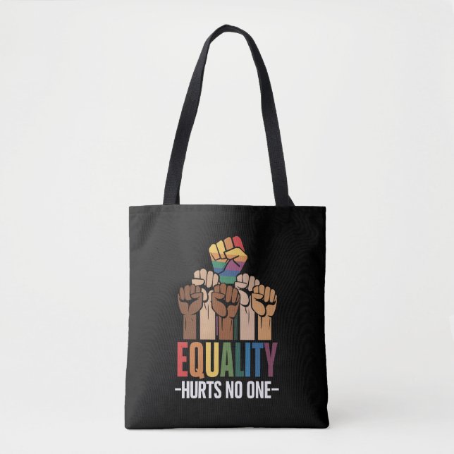 Equality Hurts No One LGBTQ Pride Human Rights Tote Bag (Front)