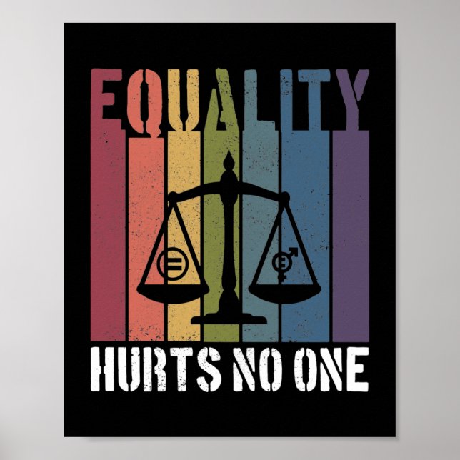 Equality Hurts No One Patriotic LGBTQ Pride Rights Poster (Front)