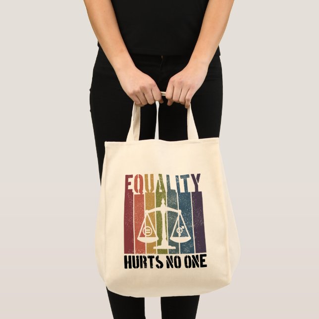 Equality Hurts No One Patriotic LGBTQ Pride Rights Tote Bag (Front (Product))