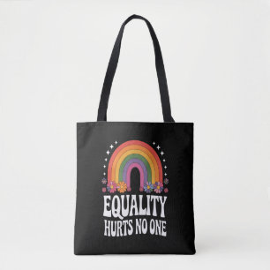 Equality Hurts No One Rainbow Equal Rights Groovy Tote Bag