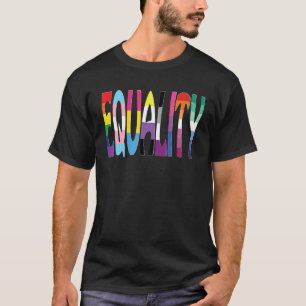 Equality in Pride Flag Colors LGBTQIA+ Community D T-Shirt