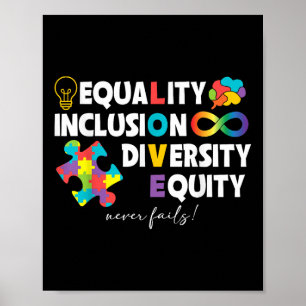 Equality Inclusion Diversity Equity Love Autism Aw Poster