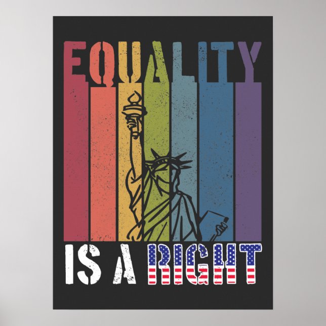 Equality Is A Right LGBTQ & Racial Right Dark Poster (Front)