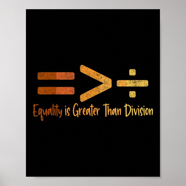 Equality Is Greater Than Division Black History Me Poster (Front)