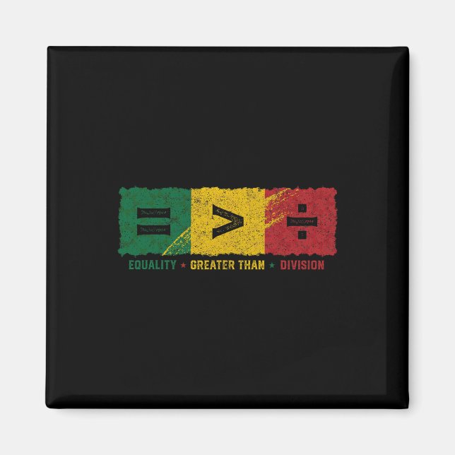 Equality Is Greater Than Division Math Symbols Bla Magnet (Front)