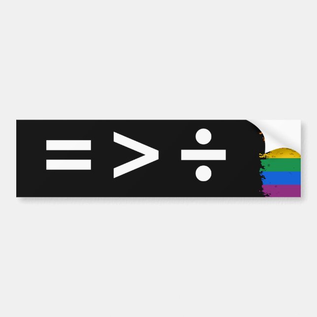 EQUALITY IS GREATER THAN DIVISION -.png Bumper Sticker (Front)