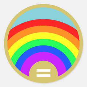 Equality is the Gold Under the Rainbow Classic Round Sticker