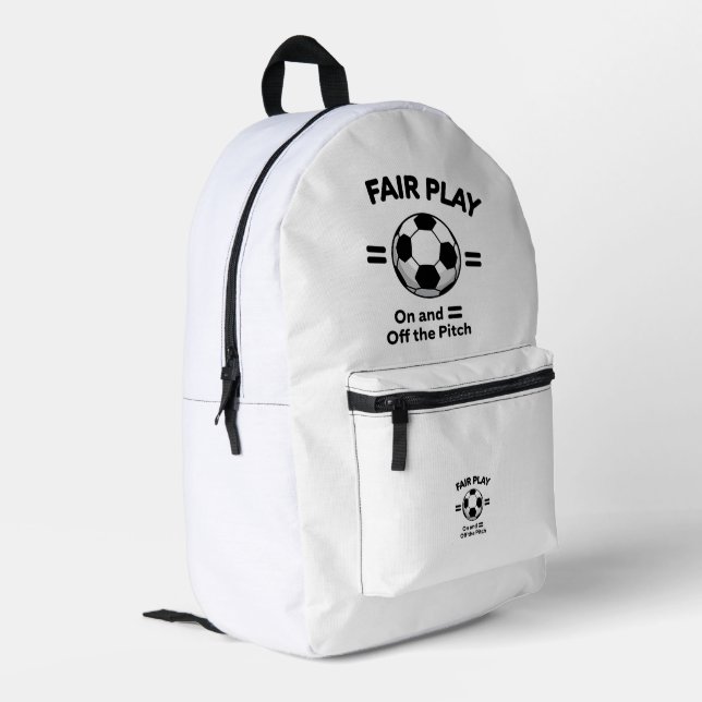 Equality Kickoff: Fair Play On and Off the Pitch Printed Backpack (Back Corner Left)