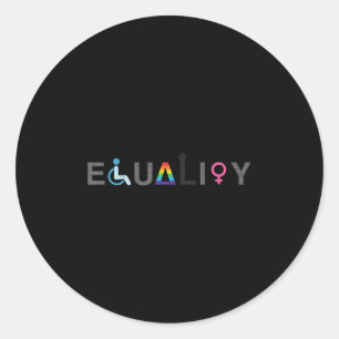 Equality Lgbt Disability Lgbtq Distressed _1  Classic Round Sticker