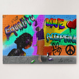 Equality, Love and Acceptance Hand Drawn Art Jigsaw Puzzle