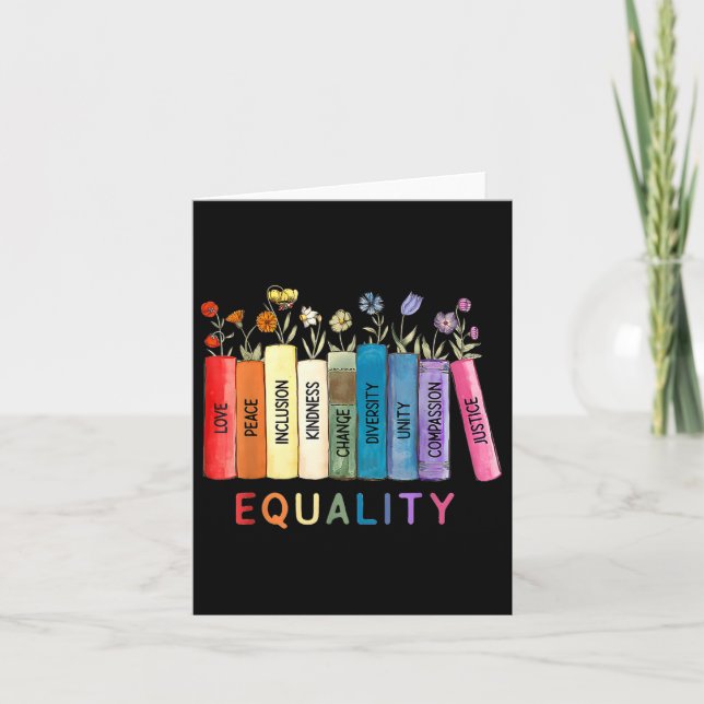Equality Love And Kindness Equal Rights Book Flowe Card (Front)