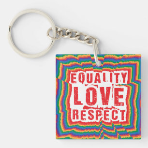 Equality Love and Respect Pride Month Key Ring