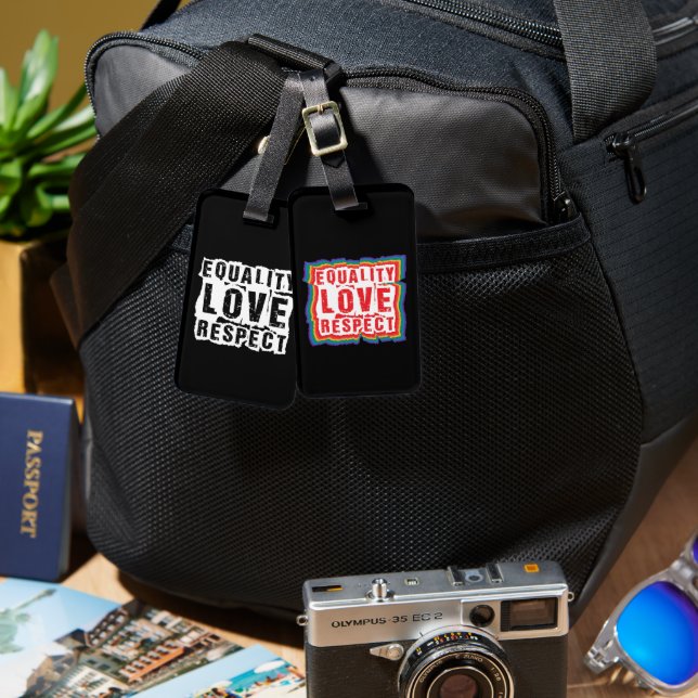 Equality Love and Respect Pride Month Luggage Tag (Front & Back)