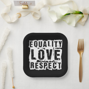 Equality Love and Respect Pride Month Paper Plate