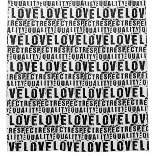 Equality Love and Respect Pride Month Shower Curtain