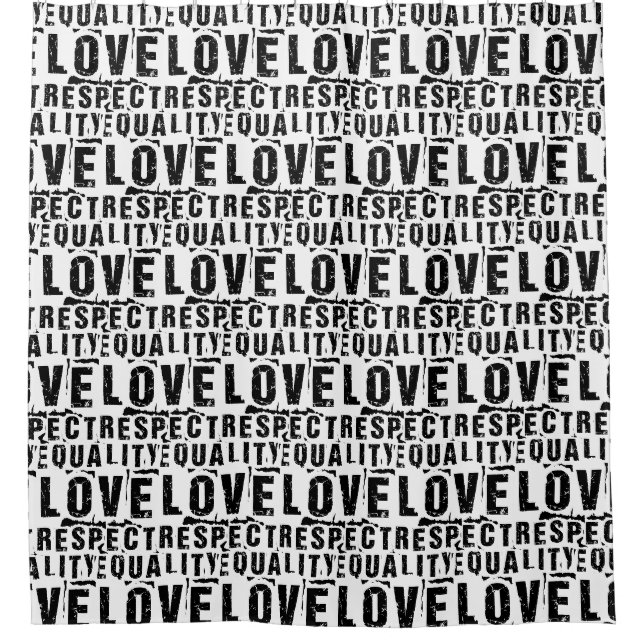Equality Love and Respect Pride Month Shower Curtain (Front)
