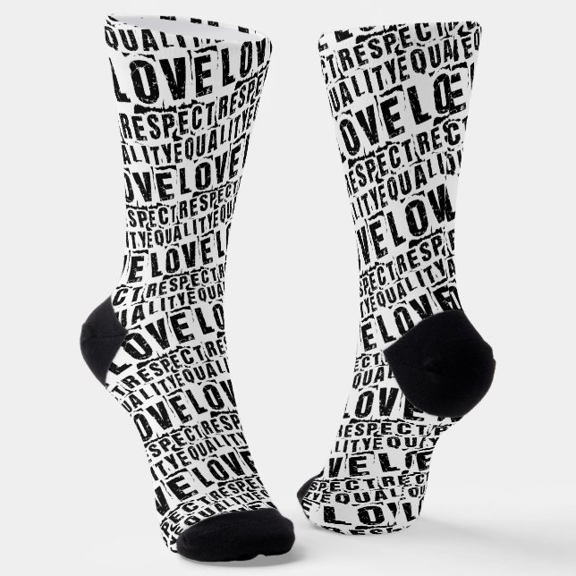Equality Love and Respect Pride Month Socks (Angled)
