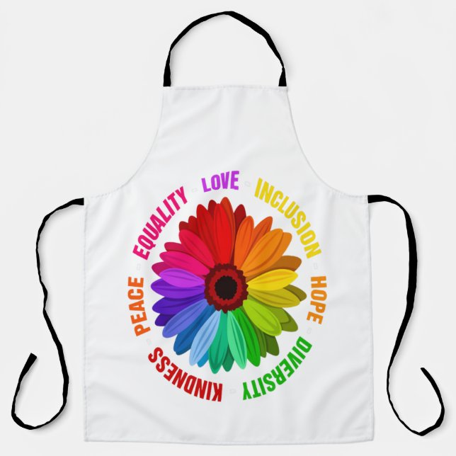 Equality Love Inclusion Hope Diversity Kindness Apron (Front)