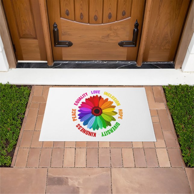 Equality Love Inclusion Hope Diversity Kindness Doormat (Outdoor)