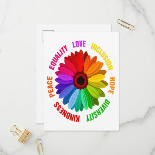 Equality Love Inclusion Hope Diversity Kindness Invitation Postcard