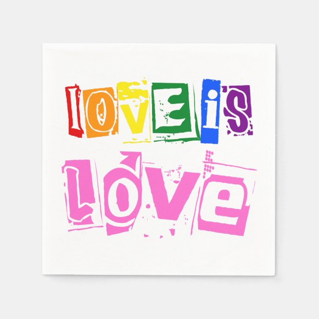 Equality Love is Love LGBT Gay Pride Rainbow LGBTQ Napkin (Front)