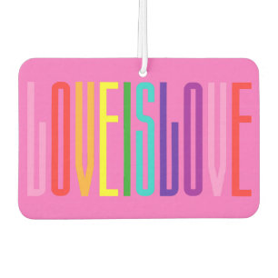 Equality Love is Love LGBT Gay Pride Rainbow Text Car Air Freshener