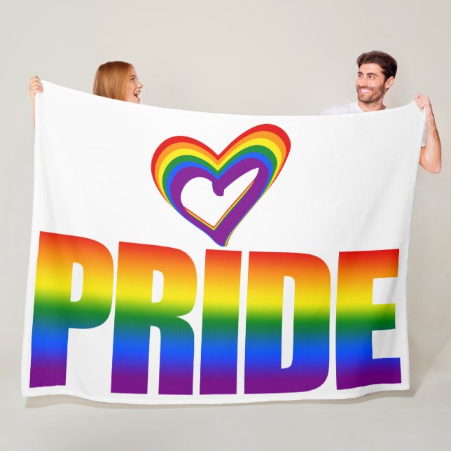 Equality Love LGBT Gay Pride Rainbow Text LGBTQ Fleece Blanket (In Situ)
