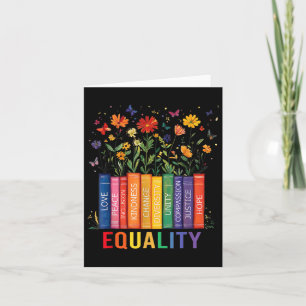 Equality Love Peace And Kindness Book Flowers Lgbt Card
