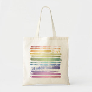 Equality Love Rainbow Brush Strokes LGBTQ ID656 Tote Bag