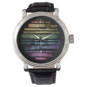 Equality Love Rainbow Brush Strokes LGBTQ ID656 Watch
