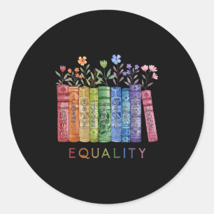 Equality Peace Love Kindness Read Book Lgbt Gay Pr Classic Round Sticker